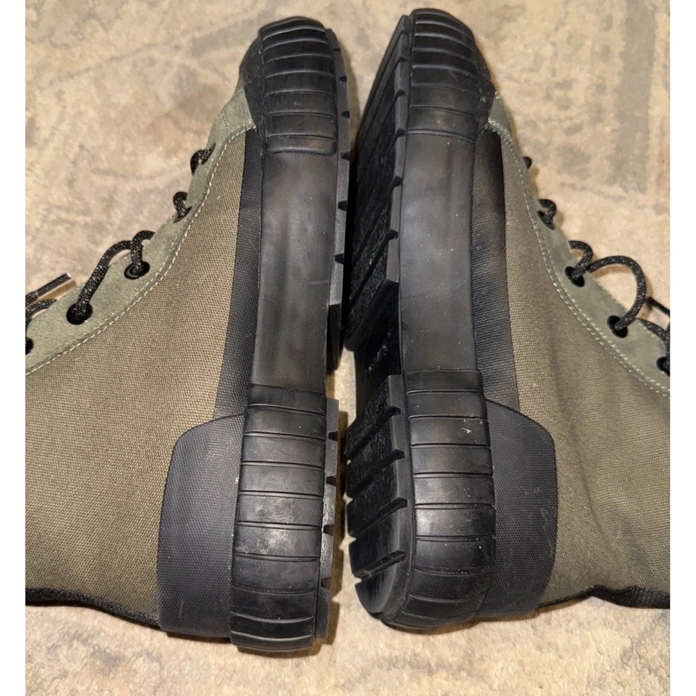 Levi's Strauss Mens Sz 10 La Paz Canvas Casual Boots Dusty Olive Green Black - Picture 5 of 6
